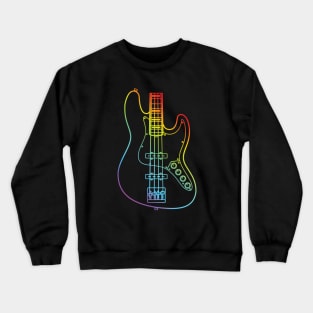 J-Style Bass Guitar Body Colorful Outline Crewneck Sweatshirt